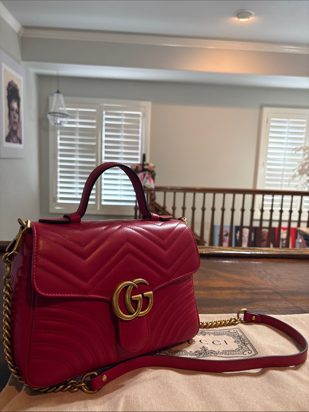 ♥️DROPPING SOON♥️GUCCI GG Marmont Chevron Top Handle/Crossbody Bag